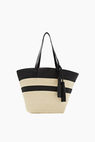 Esprit Gestreepte shopper in basten look Light Beige for Women