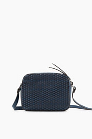 Esprit Kleine schoudertas met gevlochten look Navy for Women