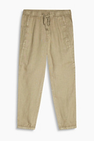 Esprit Casual pofbroek van 100% linnen Olive for Women
