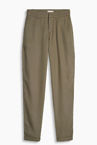 Esprit Soepele chino met elastische band Dark Khaki for Women