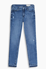 Esprit Stretchjeans met used look Blue Medium Washed for Women