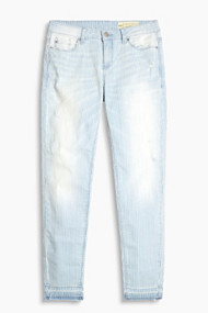 Esprit Gestreepte stretchjeans met rafelige zomen Blue Light Washed for Women