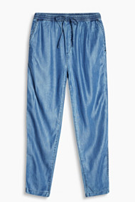 Esprit Broek in een denim look met elastiek Blue Medium Washed for Women
