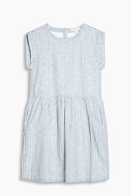 Esprit Gestreepte jurk van een luchtige linnenmix Off White for Women