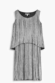 Esprit Jersey jurk met glans en plisséstructuur Black for Women
