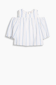 Esprit Fijne blouse met cut-outs, 100% katoen White for Women