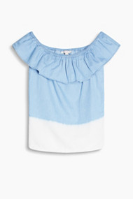 Esprit Off-the-shoulder-blouse van 100% katoen Light Blue for Women