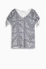 Esprit Soepele blouse met porceleindessin Off White for Women