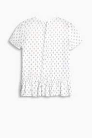 Esprit Fijne crinkle blouse met borduursel Off White for Women