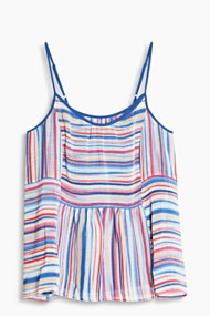 Esprit Fijne chiffon top met spaghettibandjes Blue for Women