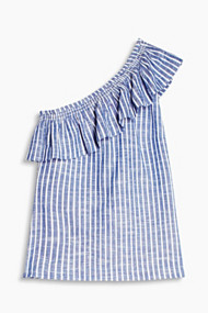 Esprit One-shoulder-blouse van 100% katoen Bright Blue for Women