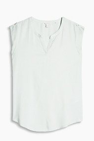 Esprit Soepele blouse met fijne geweven structuur Light Aqua Green for Women