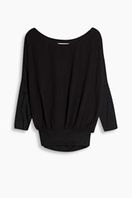 Esprit Blouseachtig shirt in vleermuisstijl Black for Women