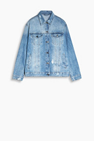 Esprit RETROCOLLECTIE: Denim jack met logo Blue Medium Washed for Women