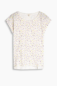 Esprit Zacht shirt met stippenprint, 100% katoen Off White for Women