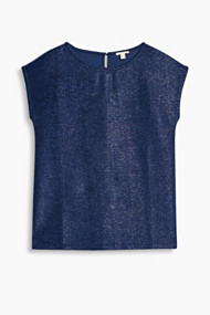 Esprit Shirt met glinsterende crinkle look Navy for Women