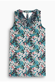Esprit Printed top in A-lijn, 100% katoen Navy for Women