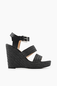 Esprit Wedges met garneersel van bast Black for Women