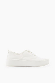 Esprit Katoenen canvas sneakers met plateauzool White for Women