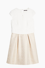 Esprit Jurk met laagjeslook en glinsterende rok Gold for Women