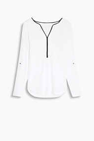 Esprit Crêpe blouse met variabele mouwlengte Off White for Women