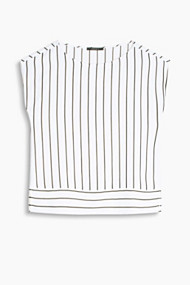 Esprit Gestreepte top van crêpe Off White for Women