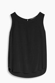 Esprit Soepele crêpe top met gaatjespatroon Black for Women