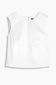 Esprit Geweven top van katoen-satijn met stretch Off White for Women