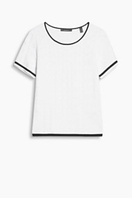 Esprit Stijlvolle trui met mozaïekstructuur White for Women