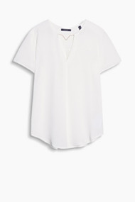 Esprit Blouse-shirt met sierketting, materiaalmix Off White for Women