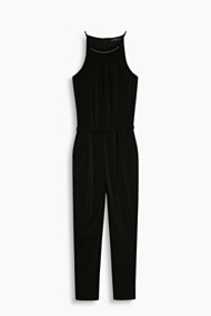 Esprit Soepele jersey jumpsuit met versiering Black for Women