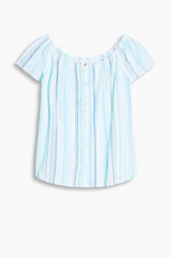 Esprit Off-shoulder-blouse van 100% katoen Light Turquoise for Women