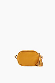 Esprit Ovale schoudertas van leer Honey Yellow for Women