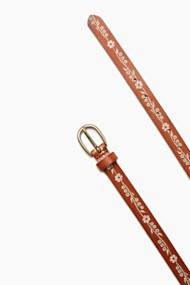 Esprit Floraal gestanste riem van leer Caramel for Women