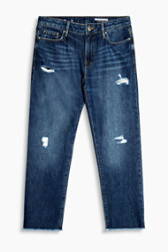 Esprit Ankle jeans met distressed effecten Blue Dark Washed for Women