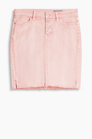 Esprit Stretchrok met garment-washed look Pastel Pink for Women
