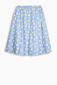 Esprit Katoenen rok met citroenenprint Light Blue for Women