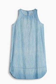 Esprit Soepele denim jurk met borduursel Blue Light Washed for Women
