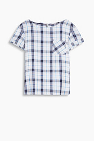 Esprit Geruite blouse van licht weefsel Ink for Women