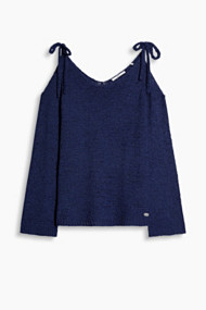 Esprit Trui van bandjesgaren met cut-out Navy for Women