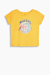 Esprit T-shirt van katoen met glansprint Honey Yellow for Women