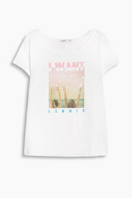 Esprit T-shirt met fotoprint van katoen White for Women