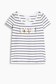 Esprit Gestreept T-shirt met folieprint White for Women