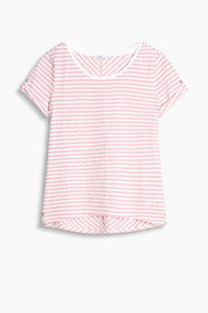 Esprit Zacht, gestreept shirt, katoenmix Pink for Women