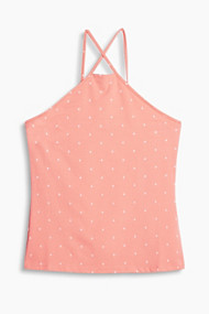 Esprit Stretchtop met fijne print Coral Orange for Women