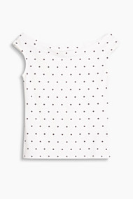 Esprit Top met carmenhals, katoen-stretch Off White for Women