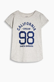 Esprit College T-shirt met glitterprint Light Grey for Women
