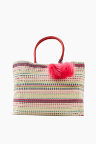 Esprit Tote bag met hanger van imitatiebont Cream Beige for Women