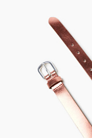 Esprit Smalle metallic riem van echt leer Salmon for Women