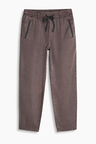 Esprit Soepele 7/8-broek met kanten details Gunmetal for Women